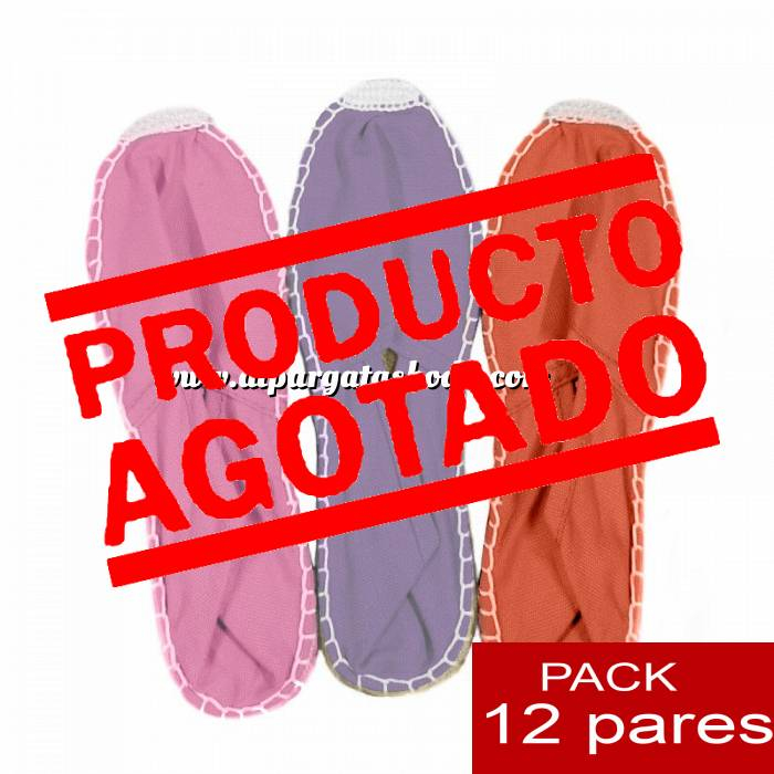 Imagen Mujer Colores Lisos Alpargatas Colores Pastel OTOÑO - Caja 12 pares 